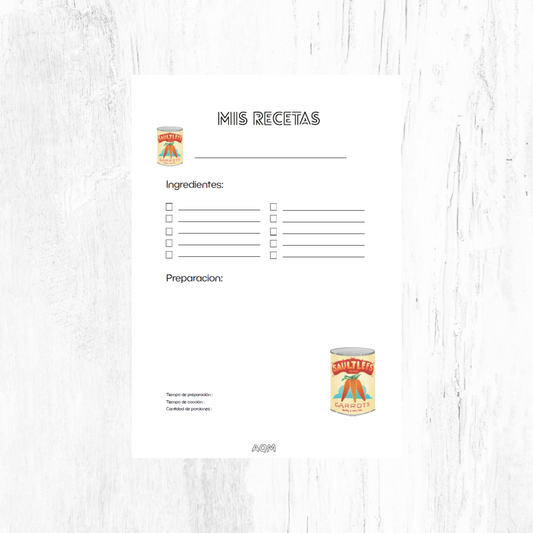 A5 discbound recipe refill pack