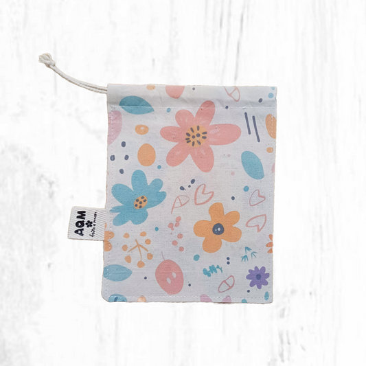 Recycled cotton drawstring pouches