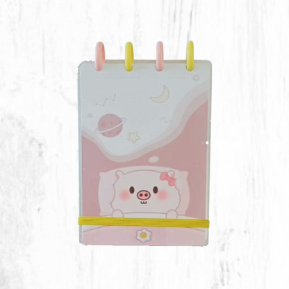Libreta A6 sistema de discos - cerditos