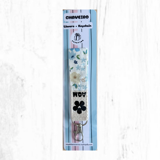 Cotton webbing and patterned fabric keychains (narrow)