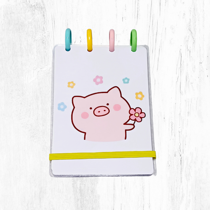Libreta A6 sistema de discos - cerditos