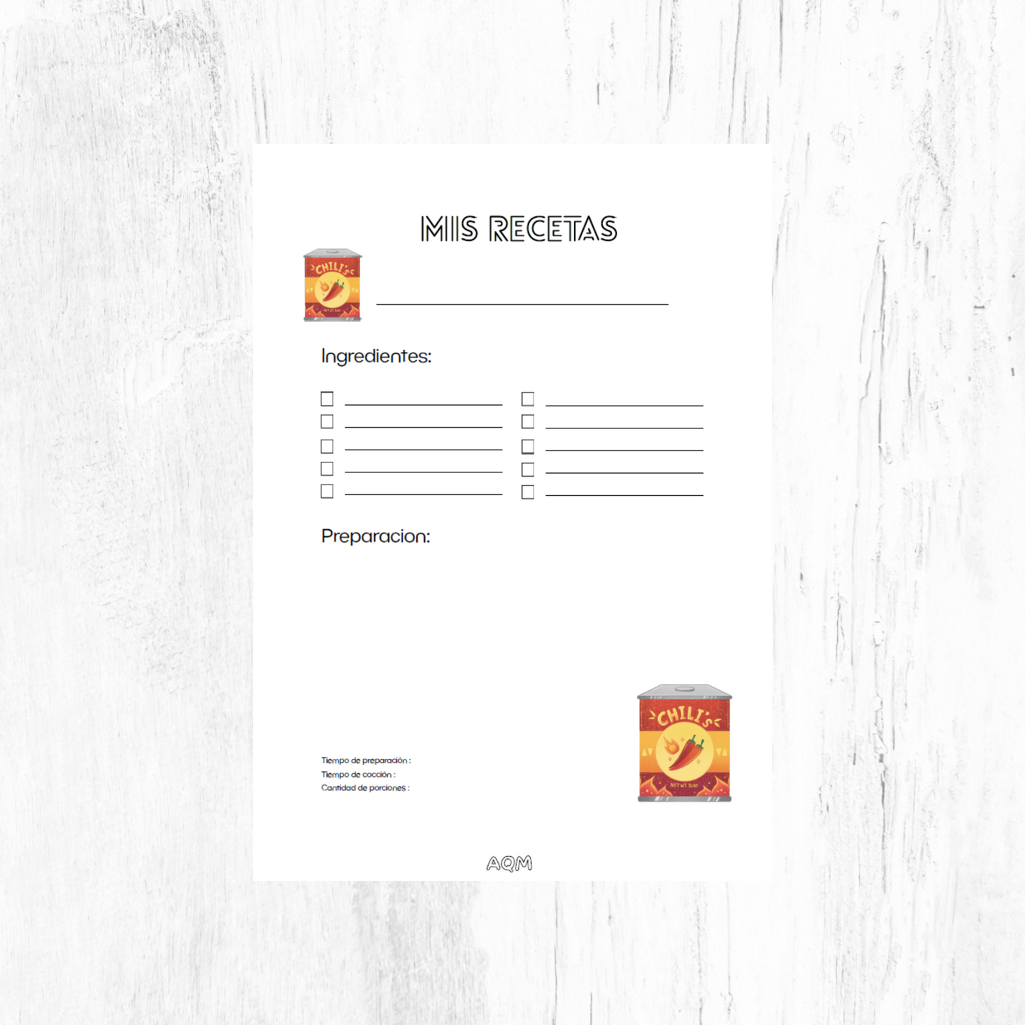 A6 Recipe Book Disc System