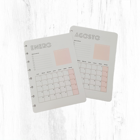 2025 Pink A5 Monthly Planner