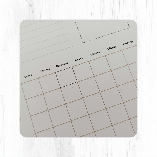Perpetual A5 black and white monthly planner