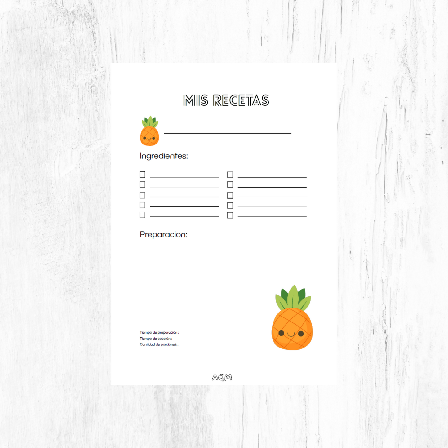 A6 Recipe Book Disc System