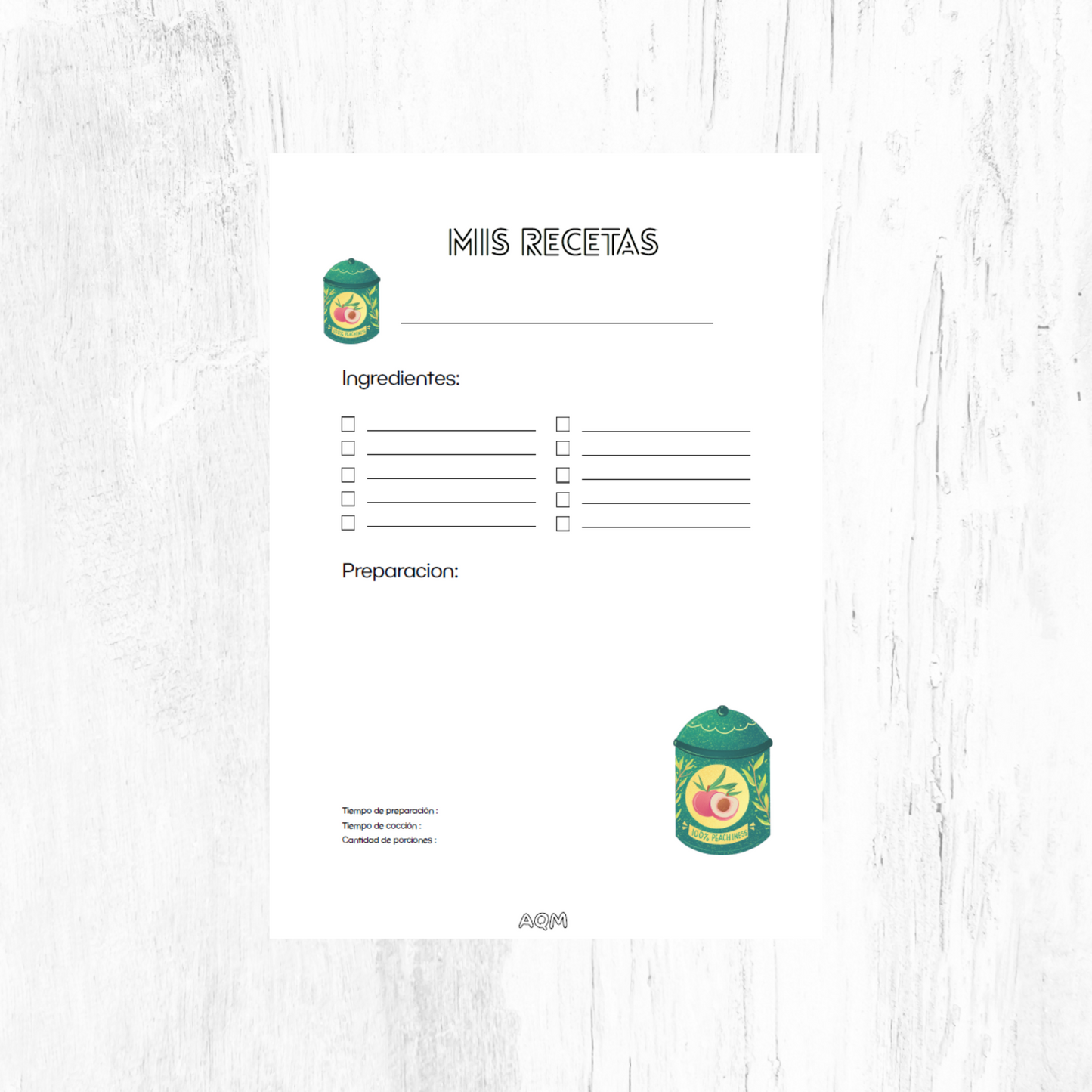 A6 Recipe Book Disc System